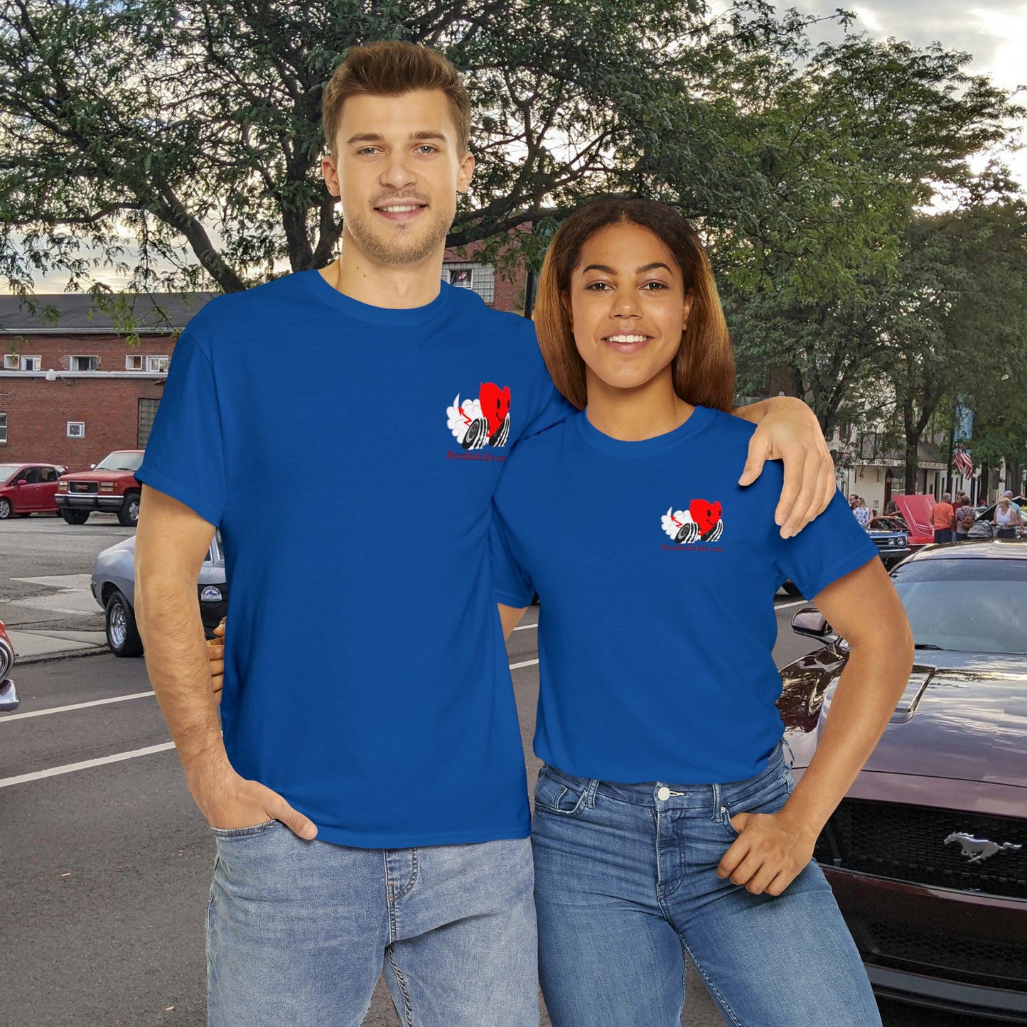 Loud & Fast on back side - Unisex Heavy Cotton Tee