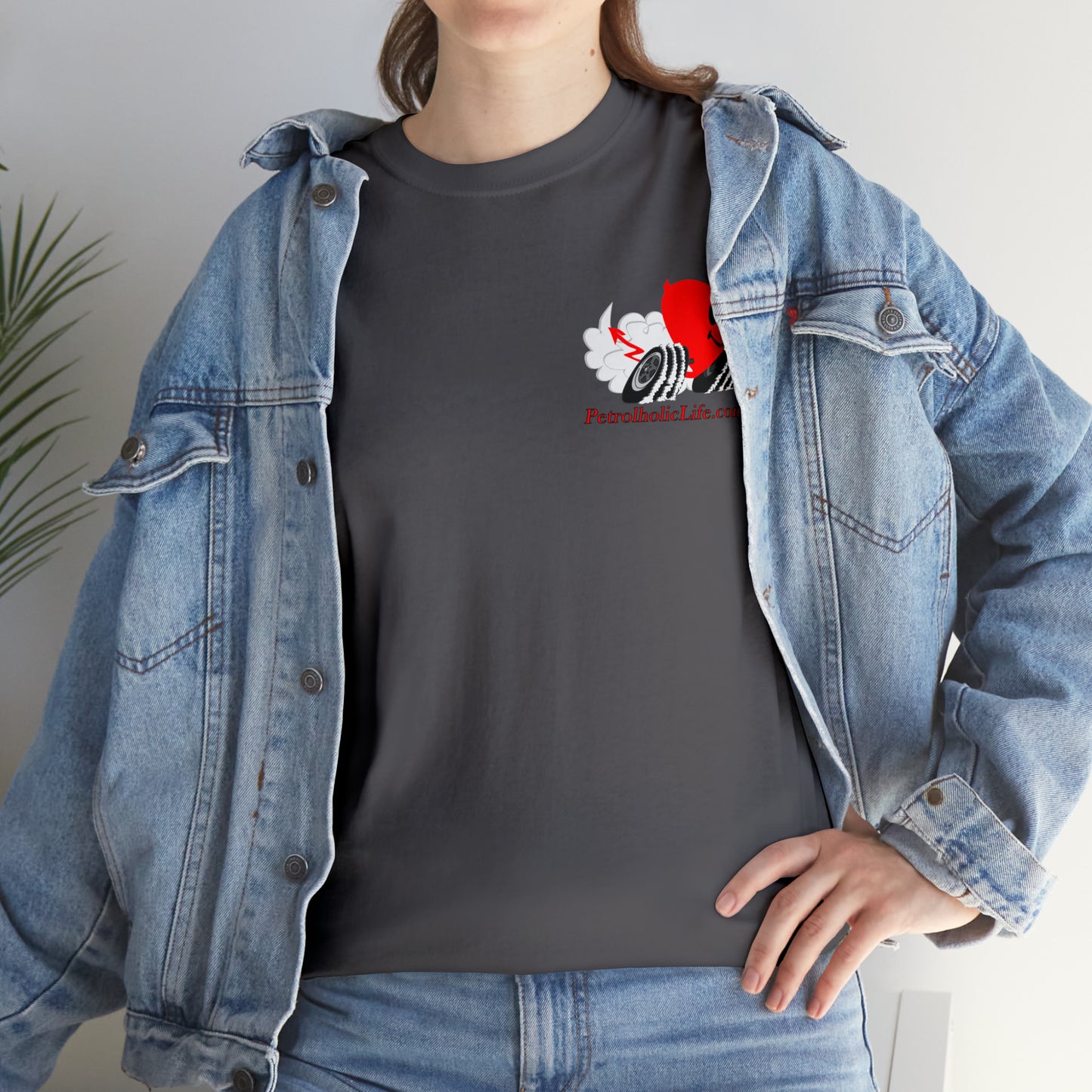 Racing Devilish Heart, also back side - Unisex Heavy Cotton Tee