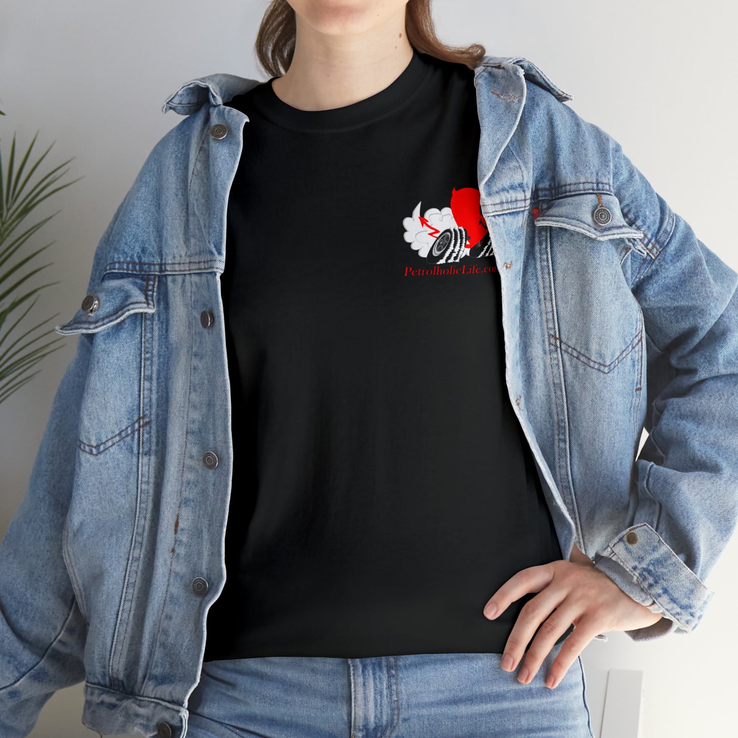 Racing Devilish Heart, also back side - Unisex Heavy Cotton Tee