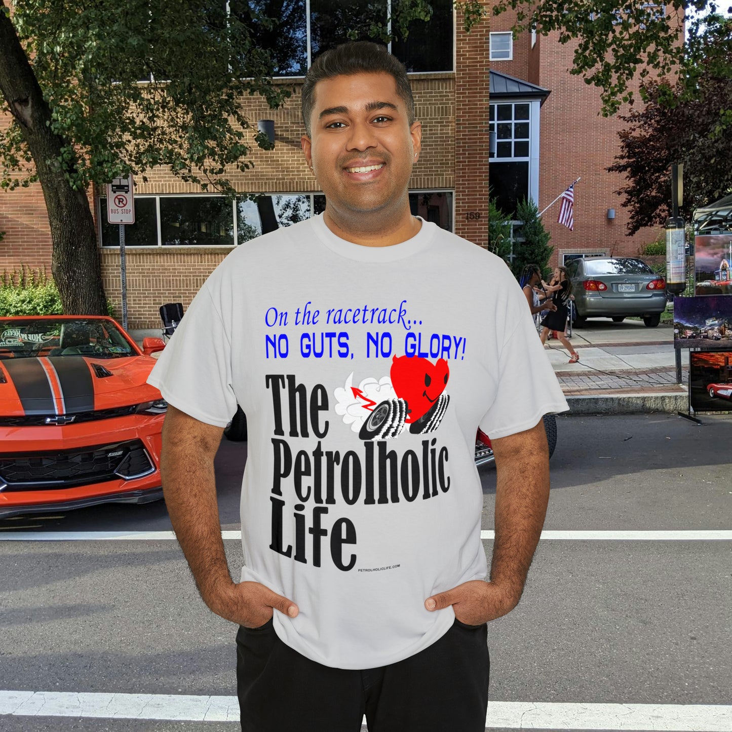 No Guts No Glory Heart Racing -  Unisex Heavy Cotton Tee