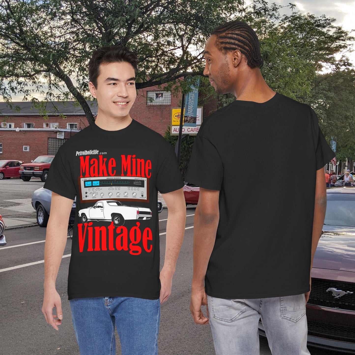 Make Mine Vintage El Camino and Marantz - Unisex Heavy Cotton Tee
