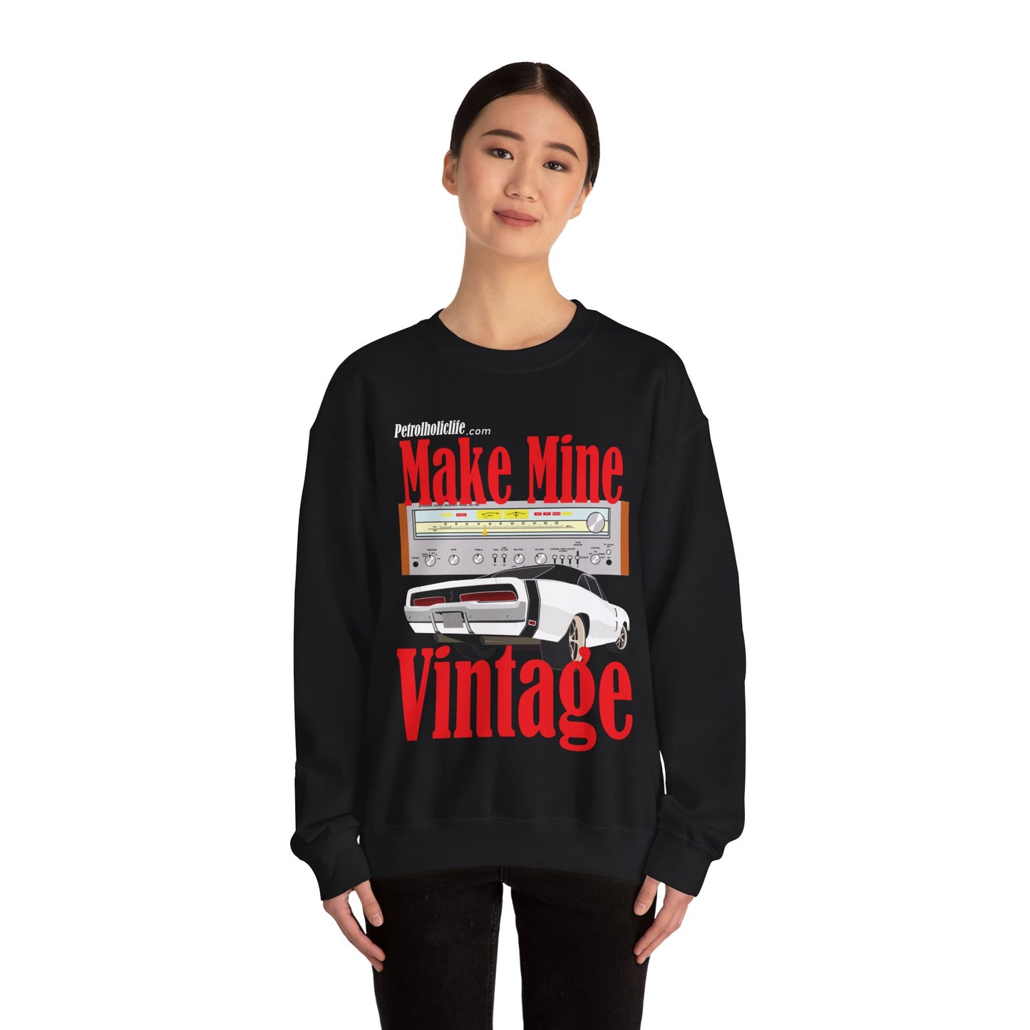 1969 Charger and Pioneer Receiver Unisex Heavy Blend™ Crewneck Sweatshirt