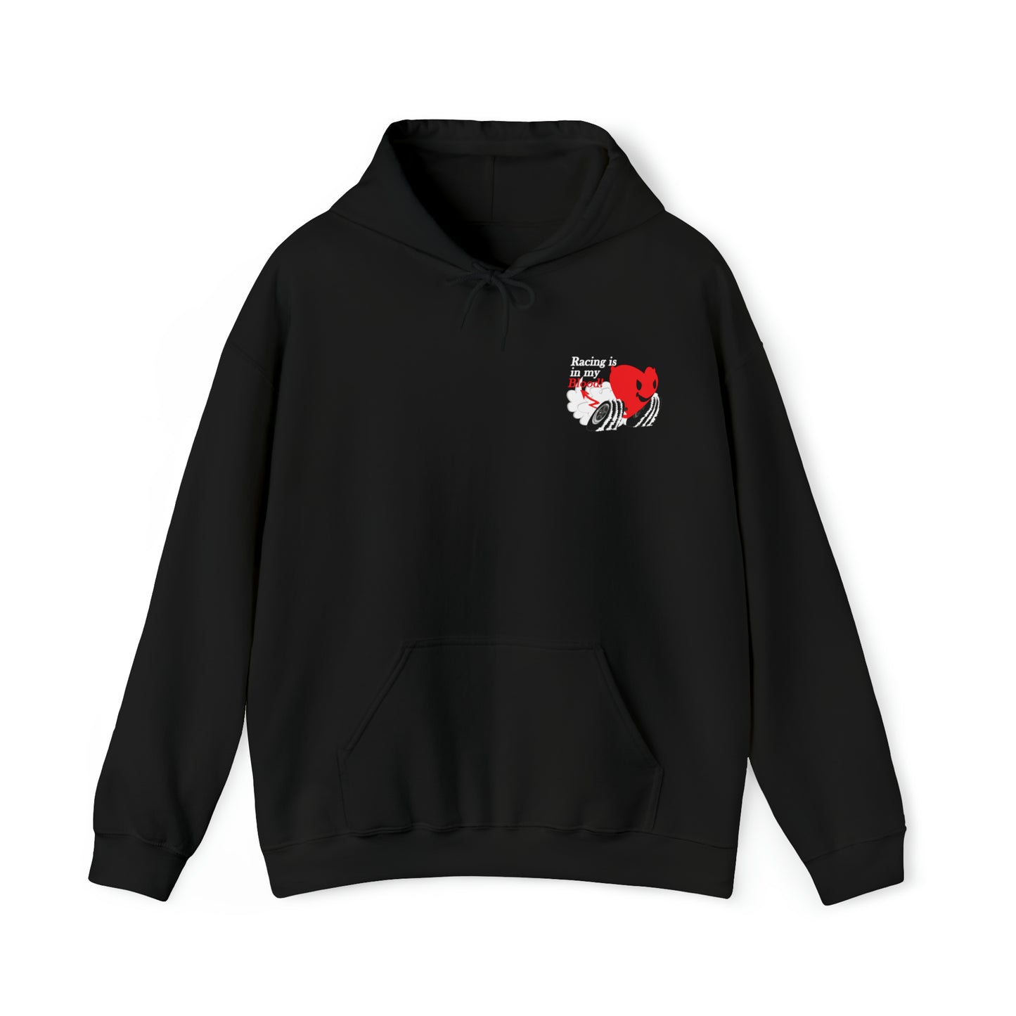 A Redline a Day Keeps Mechanic Away (Back Side) Unisex Heavy Blend™ Hooded Sweatshirt for Her