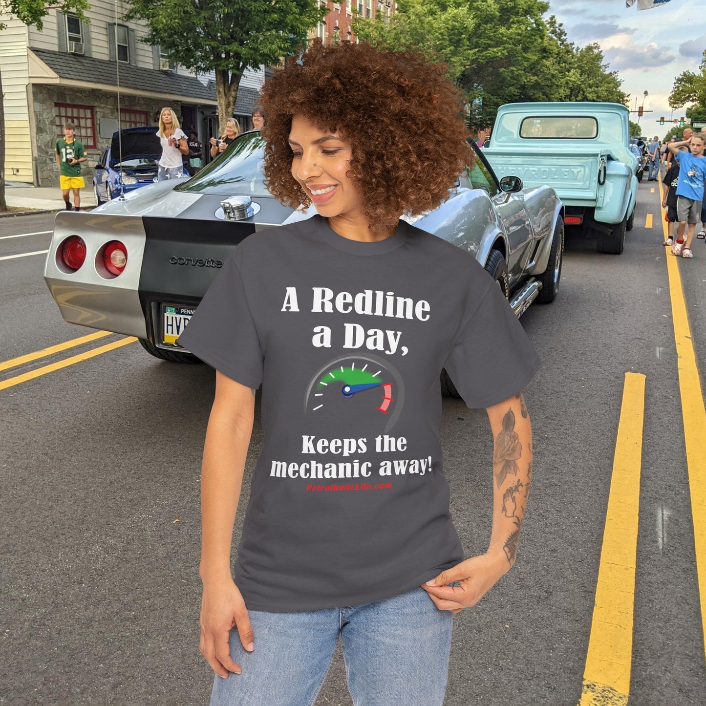 A Redline a Day Keeps the Mechanic Away - Unisex Heavy Cotton Tee