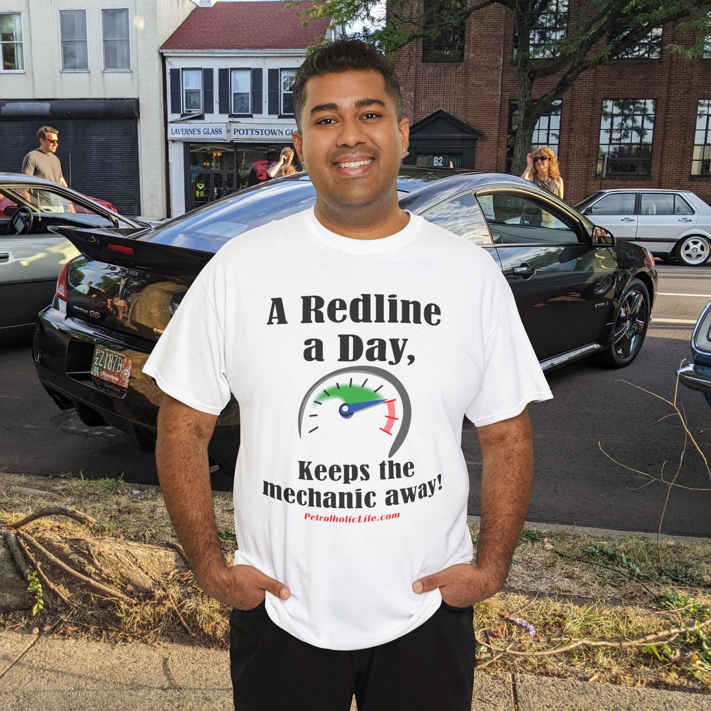 A Redline a Day Keeps the Mechanic Away - Unisex Heavy Cotton Tee