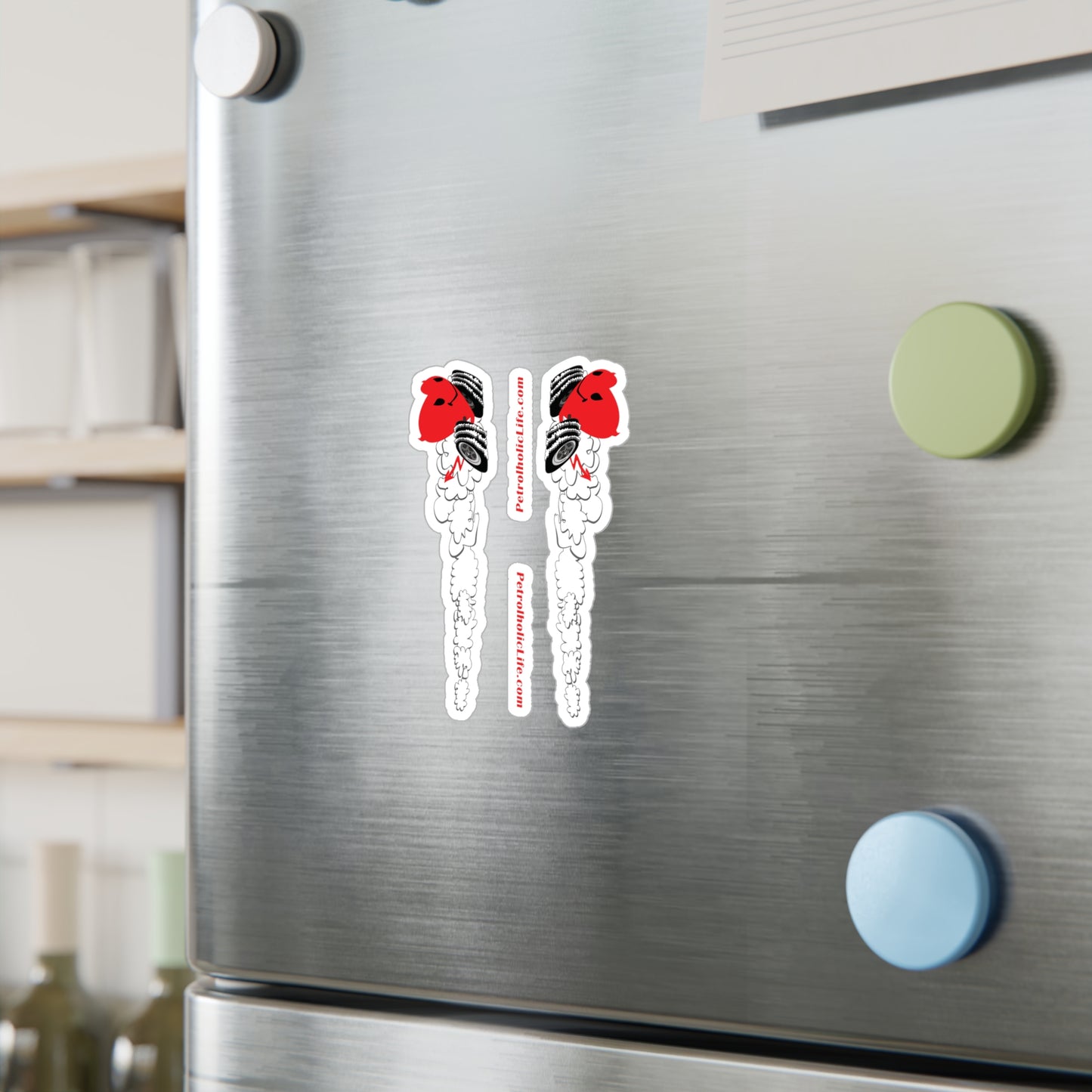 Two mirror images of Devilish Heart! Kiss-Cut Vinyl Decals