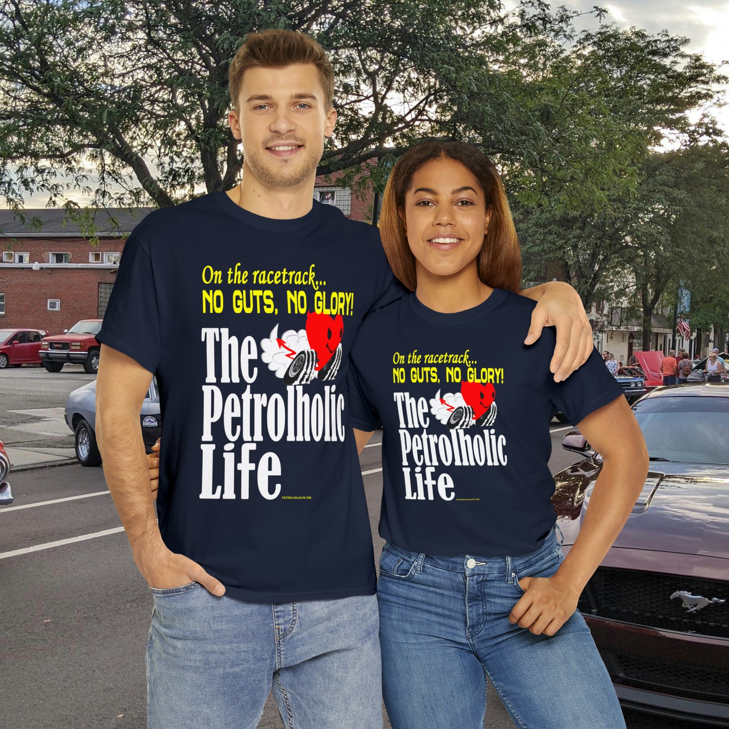 No Guts No Glory Heart Racing -  Unisex Heavy Cotton Tee