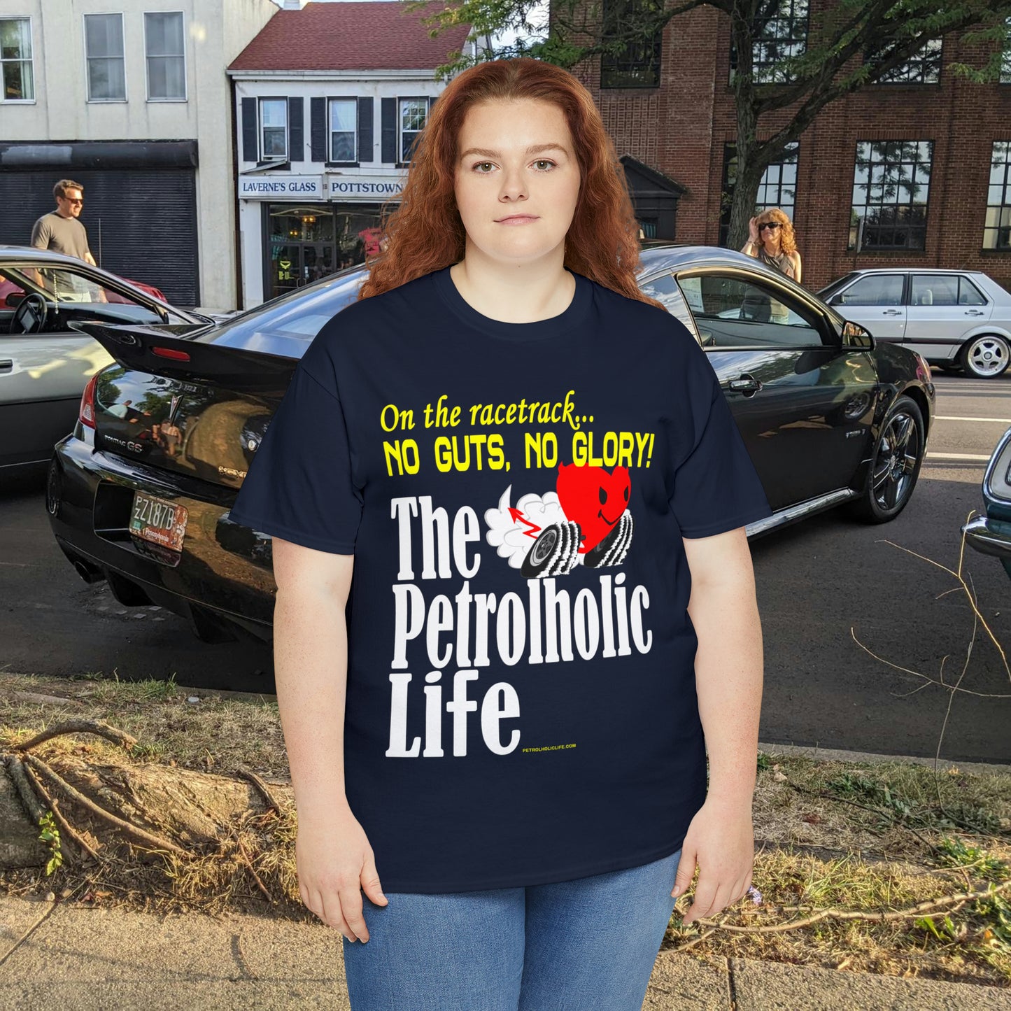 No Guts No Glory Heart Racing -  Unisex Heavy Cotton Tee