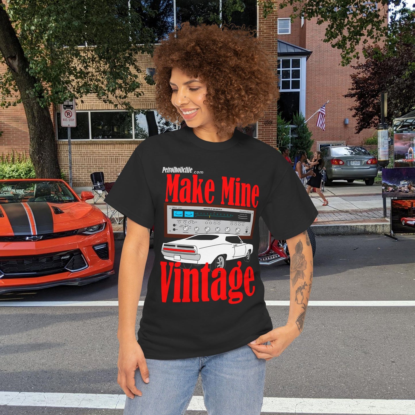 Make Mine Vintage Torino GT and Marantz - Unisex Heavy Cotton Tee