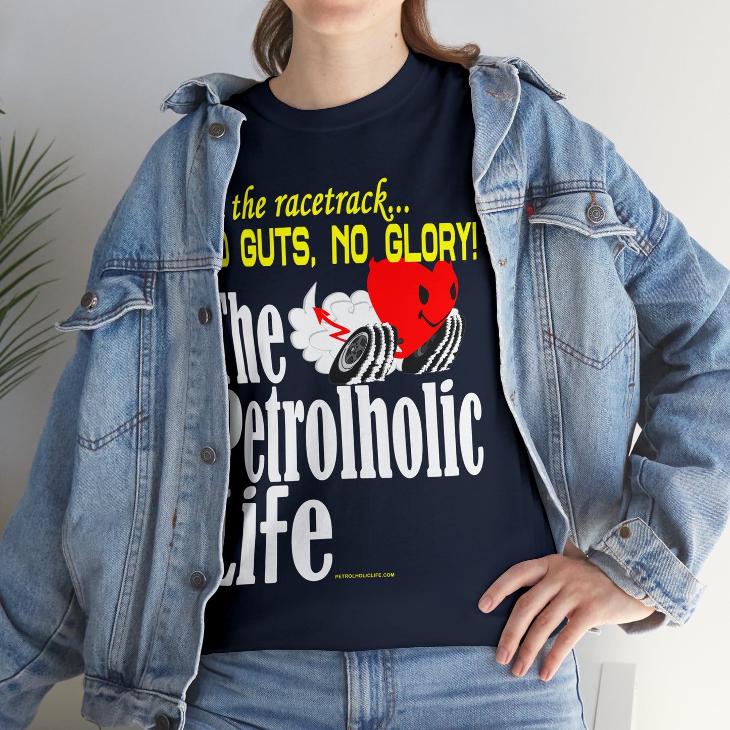 No Guts No Glory Heart Racing -  Unisex Heavy Cotton Tee