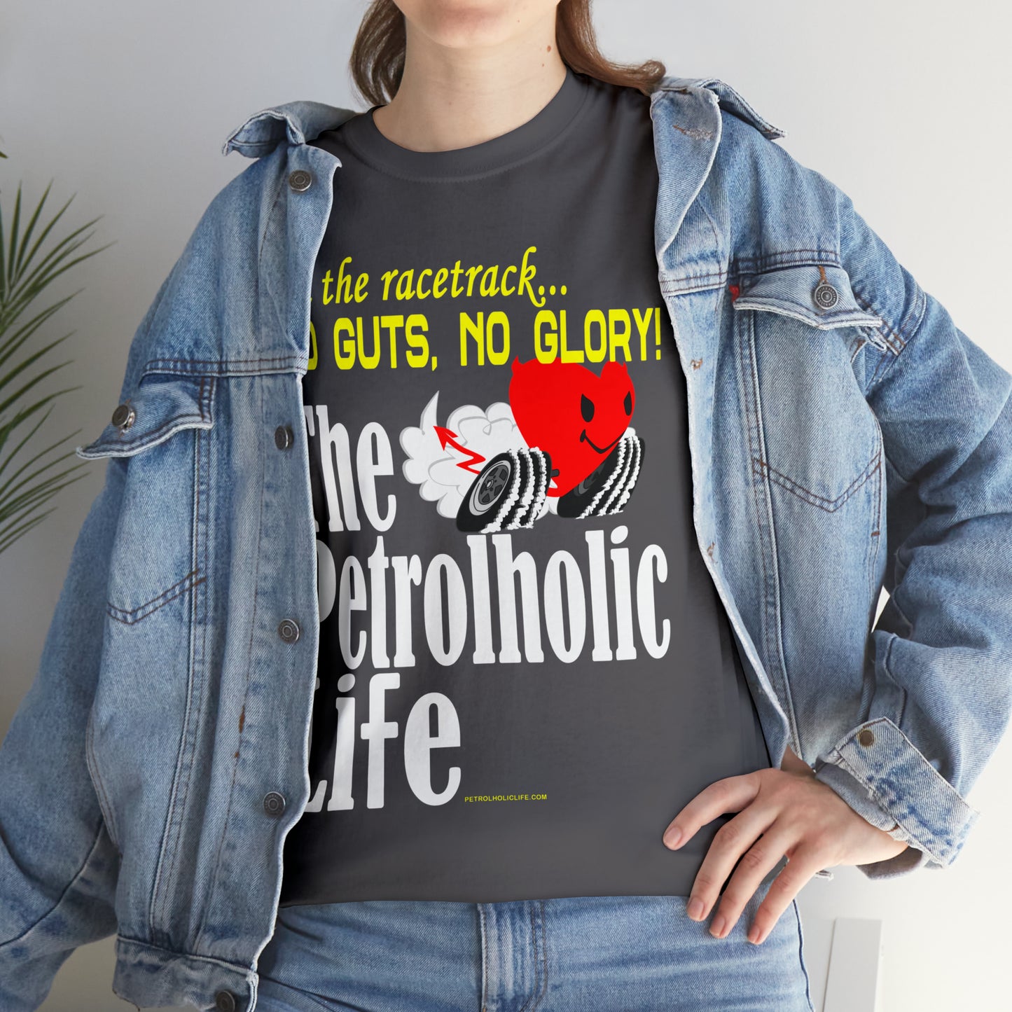 No Guts No Glory Heart Racing -  Unisex Heavy Cotton Tee