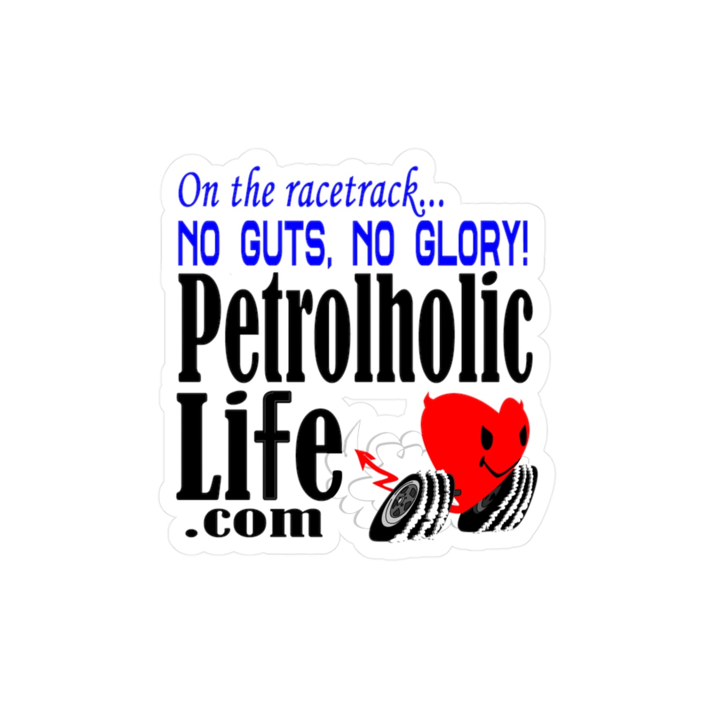 No Guts No Glory Racing Devilish Heart! Kiss-Cut Vinyl Decals