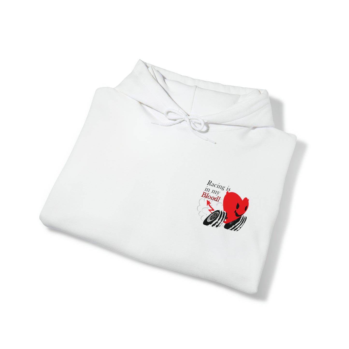 A Redline a Day Keeps Mechanic Away (Back Side) Unisex Heavy Blend™ Hooded Sweatshirt for Her