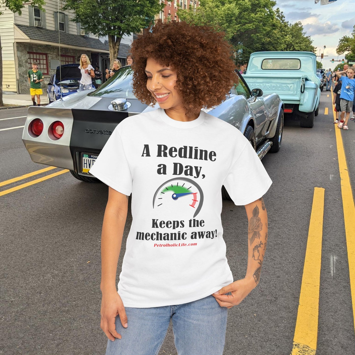 A Redline a Day Keeps the Mechanic Away - Unisex Heavy Cotton Tee
