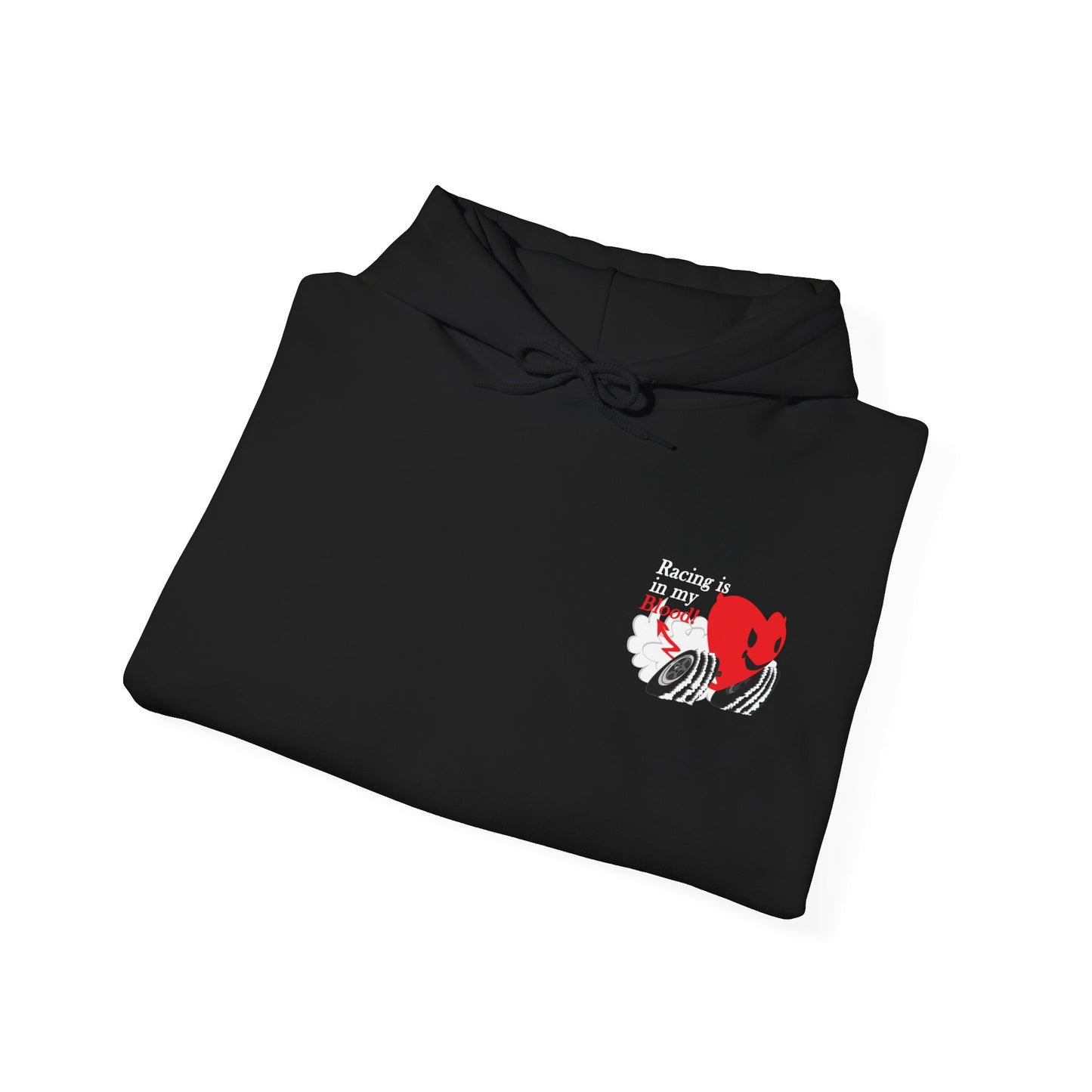 A Redline a Day Keeps Mechanic Away (Back Side) Unisex Heavy Blend™ Hooded Sweatshirt