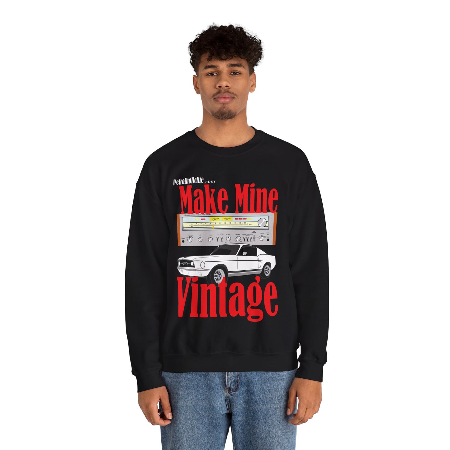 '67 Mustang & Pioneer  Stereo Unisex Heavy Blend™ Crewneck Sweatshirt