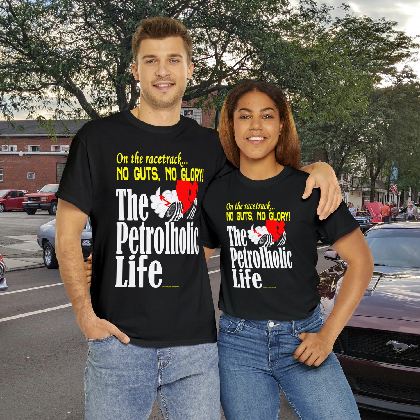 No Guts No Glory Heart Racing -  Unisex Heavy Cotton Tee