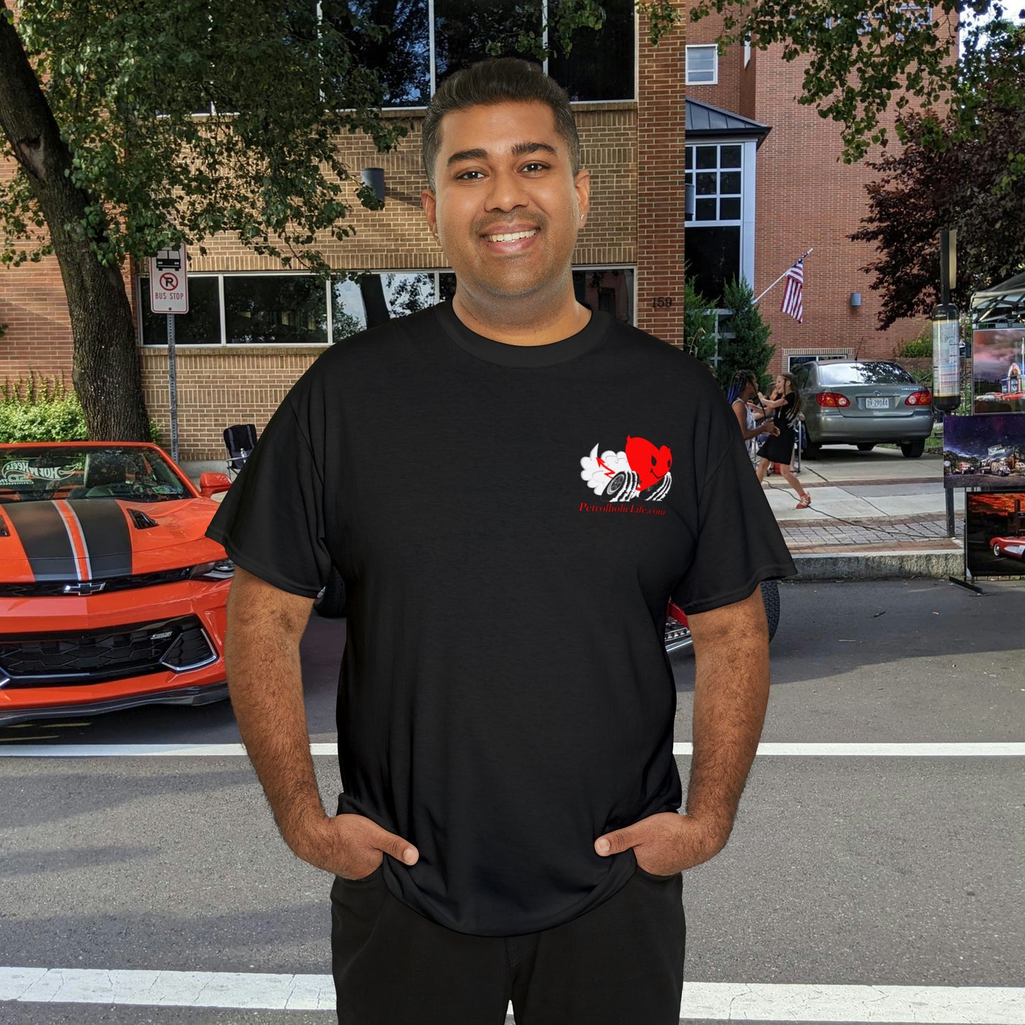 Racing Devilish Heart, also back side - Unisex Heavy Cotton Tee