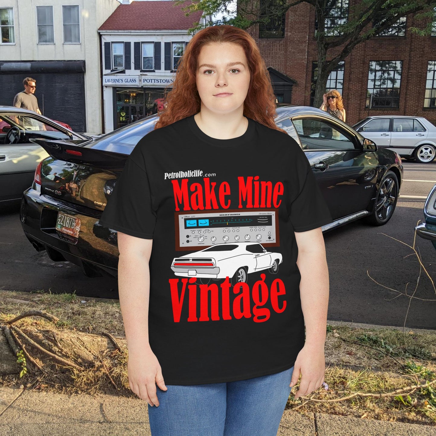 Make Mine Vintage Torino GT and Marantz - Unisex Heavy Cotton Tee