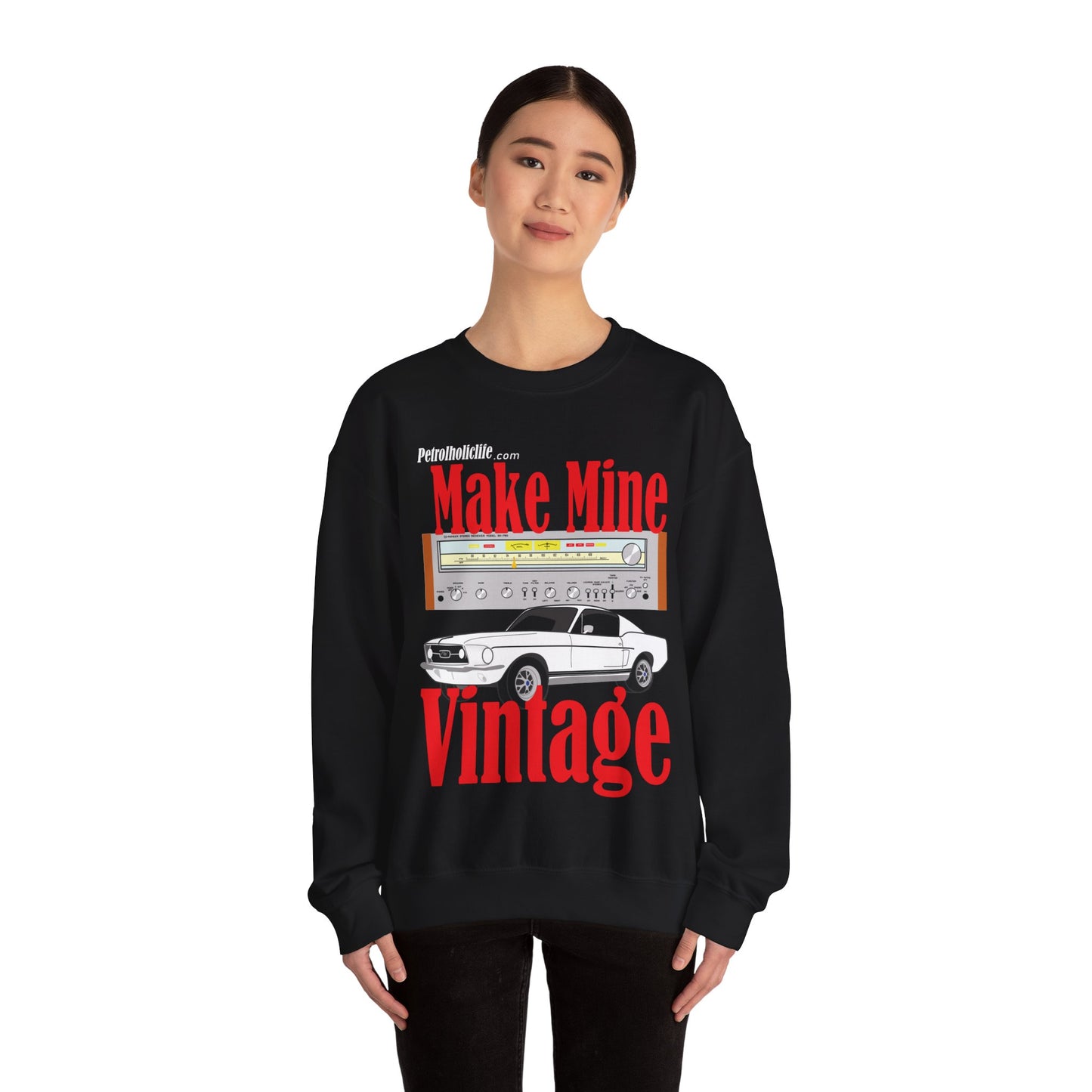 '67 Mustang & Pioneer  Stereo Unisex Heavy Blend™ Crewneck Sweatshirt
