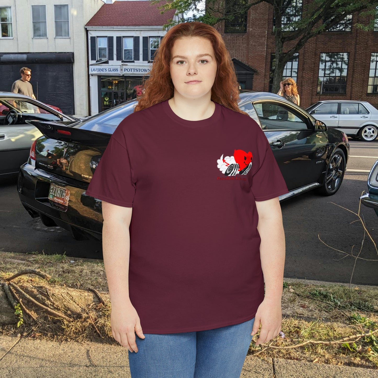 Racing Devilish Heart, also back side - Unisex Heavy Cotton Tee