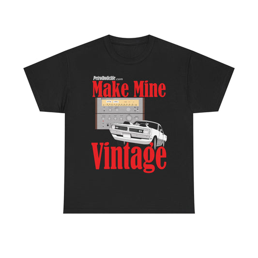 '70 Swinger and Make Mine Vintage Sherwood Stereo - Unisex Heavy Cotton Tee