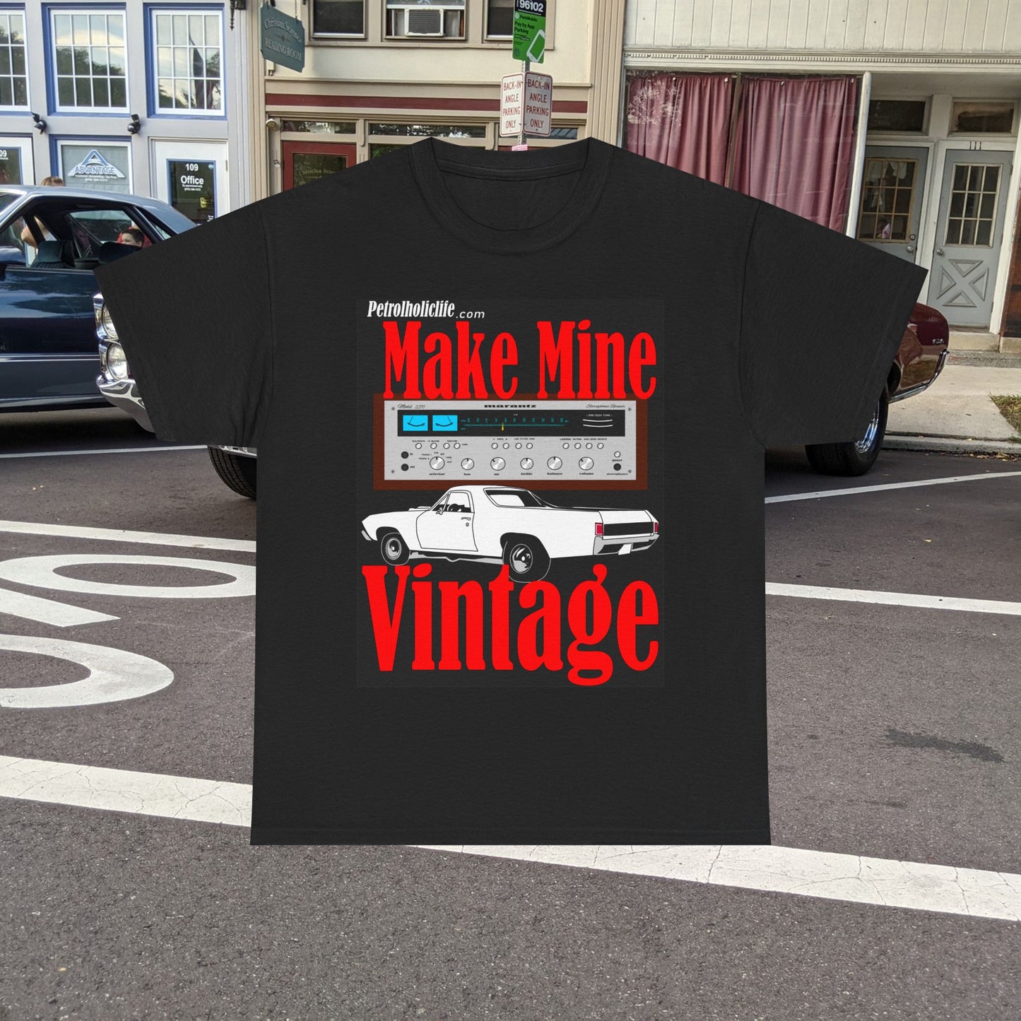 Make Mine Vintage El Camino and Marantz - Unisex Heavy Cotton Tee