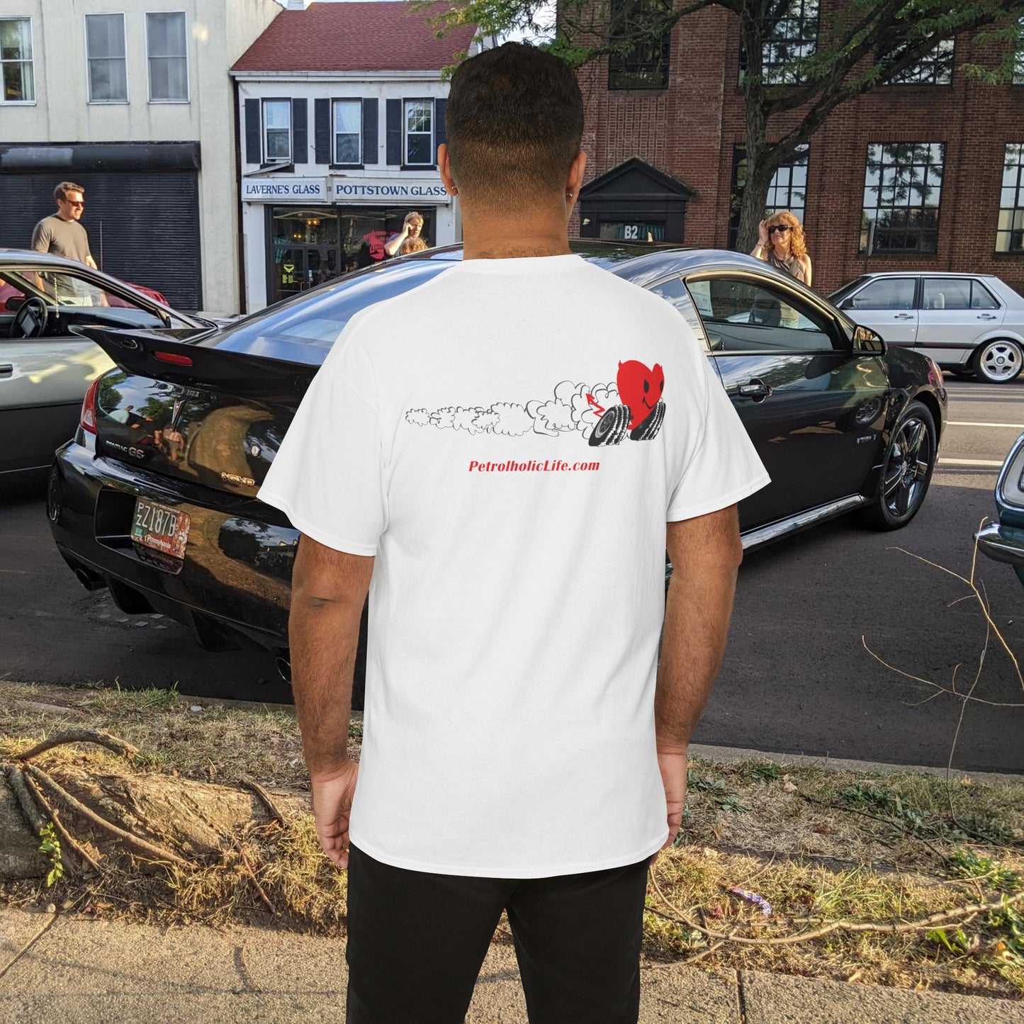 Racing Heart Front and Back - Unisex Heavy Cotton Tee
